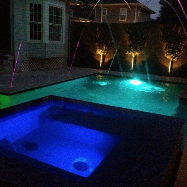 Night-time pools - Crystal Pools and Spas